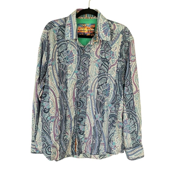 Robert Graham Other - Robert Graham Paisley Striped Multicolor Button Up 100% Cotton Shirt Men’s XL